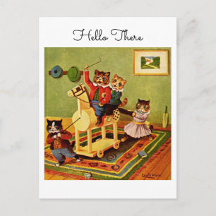 Paardavontuur Hallo Daar Van Een Kat Kavalerie Briefkaart