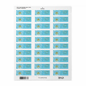 Paardebloem blauw en wit stijlvol etiket (Full Sheet)