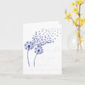 Paardebloem Blauw Lint Geloof Hoop Liefde Colon Ka Kaart (Gele Bloem)