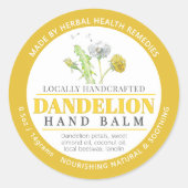 Paardebloem bloem geel hand balsem zalf tin label (Voorkant)