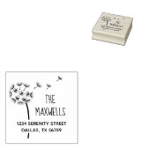 Paardebloem Bloem Parachutes Familieadres Rubberstempel (Gestempeld)