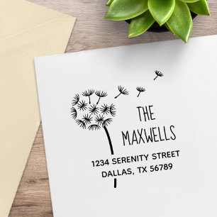 Paardebloem Bloem Parachutes Familieadres Rubberstempel