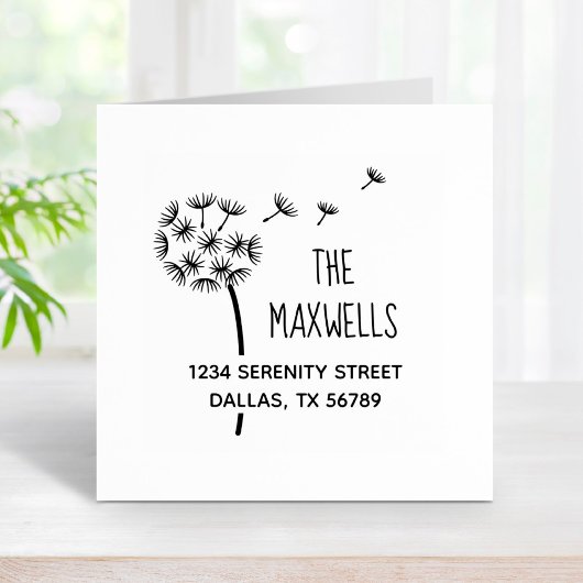 Paardebloem Bloem Parachutes Familieadres Rubberstempel