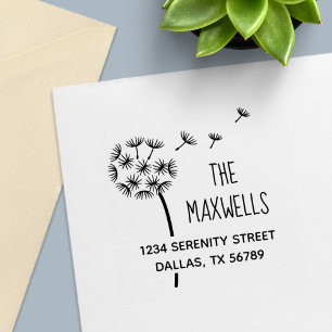 Paardebloem Bloem Parachutes Familieadres Zelfinktende Stempel