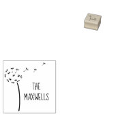Paardebloem Bloem Parachutes Familienaam 1x1 Rubberstempel (Gestempeld)