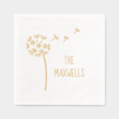 Paardebloem Bloem Parachutes Familienaam Folie Servetten (Voorkant)