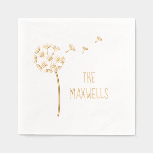 Paardebloem Bloem Parachutes Familienaam Folie Servetten (Voorkant)