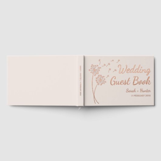 Paardebloem Bloem Roos Gold Folie Wedding Guest Bo Gastenboek (Volledig)