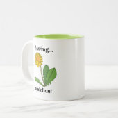 Paardebloem Bloem Tweekleurige Koffiemok (Voorkant links)