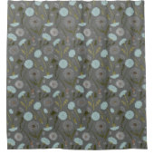 Paardebloem Bloemen Grijs Blauw Douchegordijn (Voorkant)