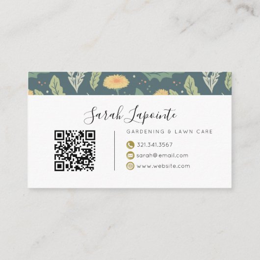 Paardebloem Bloemen onkruid Patroon Tuinieren Visitekaartje (Achterkant)