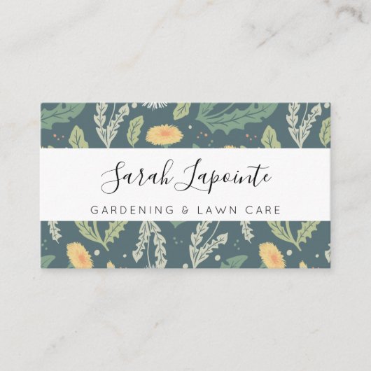 Paardebloem Bloemen onkruid Patroon Tuinieren Visitekaartje (Voorkant)