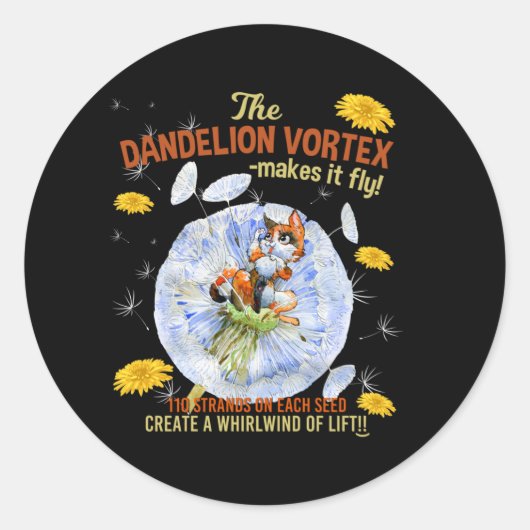 Paardebloem bloemen - Wetenschap zaad feiten Ronde Sticker (Voorkant)