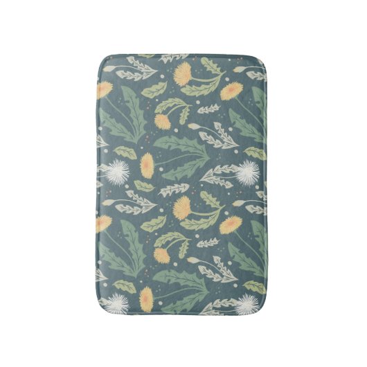 Paardebloem bloemenwiet patroon badmat (Voorkant Verticaal)