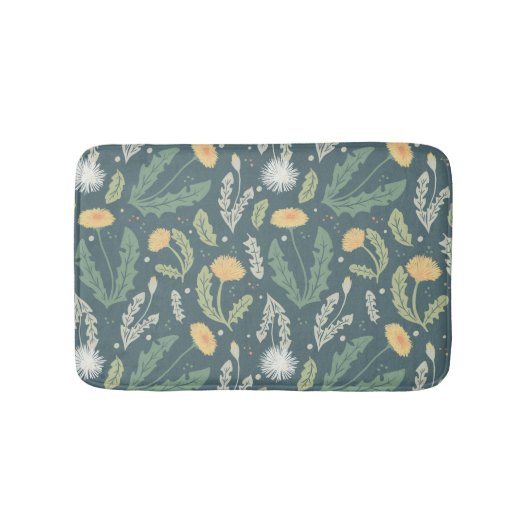 Paardebloem bloemenwiet patroon badmat (Voorkant)