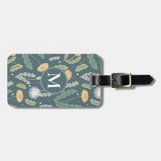 Paardebloem bloemenwiet patroon bagagelabel (Voorkant horizontaal)