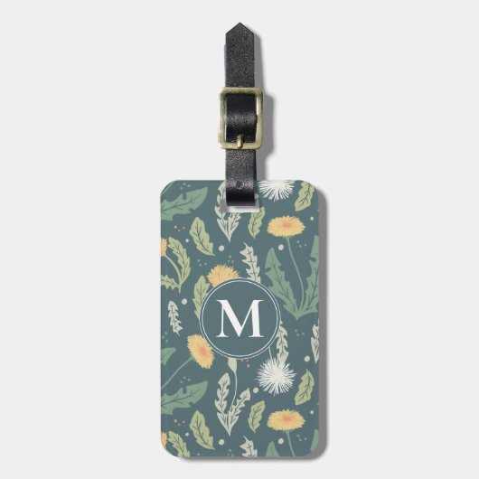 Paardebloem bloemenwiet patroon bagagelabel (Voorkant verticaal)