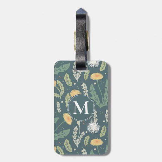 Paardebloem bloemenwiet patroon bagagelabel (Achterkant verticaal)