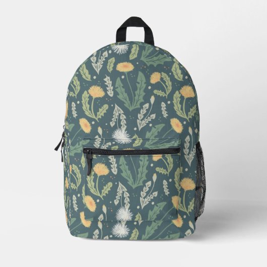 Paardebloem bloemenwiet patroon bedrukte rugzak (Voorkant)