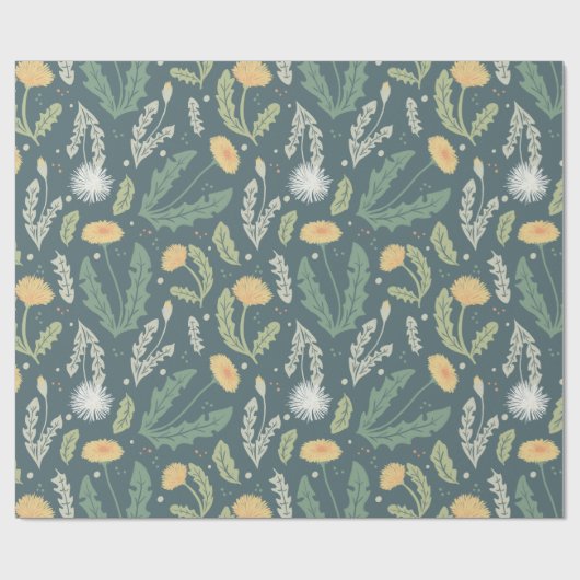 Paardebloem bloemenwiet patroon cadeaupapier (Vlak)