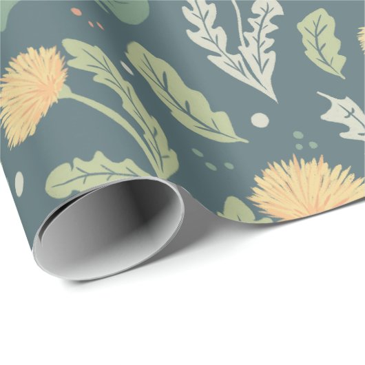 Paardebloem bloemenwiet patroon cadeaupapier (Rol Hoek)