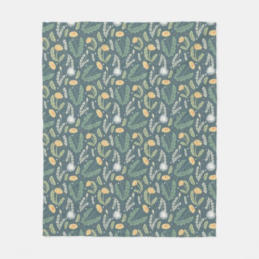 Paardebloem bloemenwiet patroon fleece deken (Voorkant)