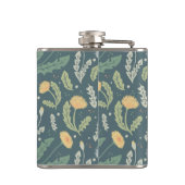 Paardebloem bloemenwiet patroon heupfles (Achterkant)