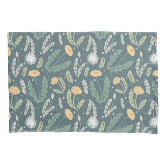 Paardebloem bloemenwiet patroon kussensloop (Voorkant)