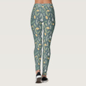 Paardebloem bloemenwiet patroon leggings (Achterkant)