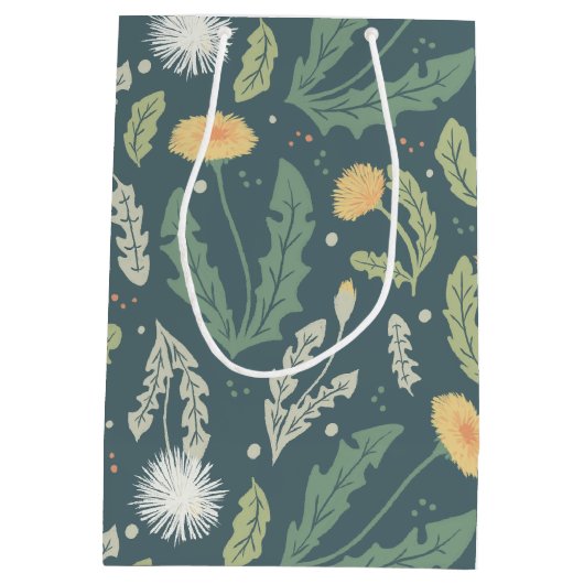 Paardebloem bloemenwiet patroon medium cadeauzakje (Achterkant)