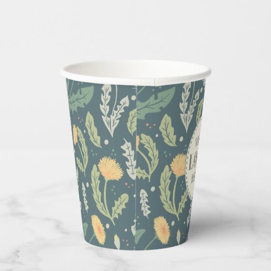 Paardebloem bloemenwiet patroon papieren bekers (Rechts)