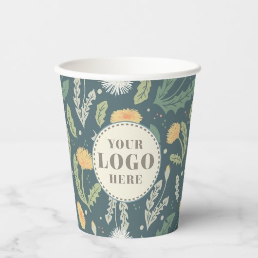 Paardebloem bloemenwiet patroon papieren bekers (Voorkant)