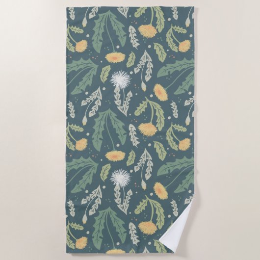 Paardebloem bloemenwiet patroon strandlaken (Voorkant)