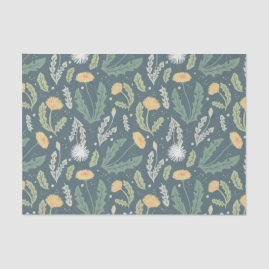 Paardebloem bloemenwiet patroon tissuepapier (Voorkant)