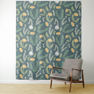 Paardebloem bloemenwiet patroon wandkleed
