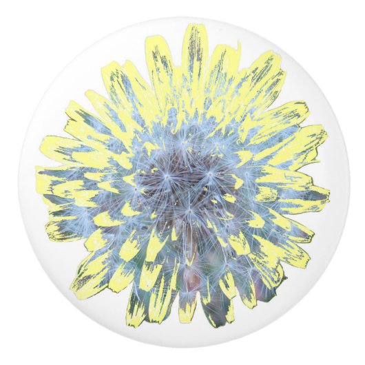 paardebloem bloesem keramische knop (Voorkant)