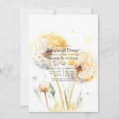 Paardebloem bruiloft repetitie diner kaart (Voorkant)