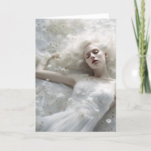 Paardebloem droomende vrouw kaart