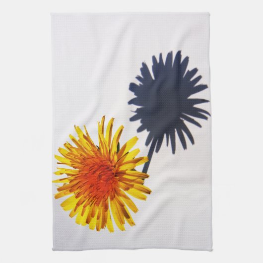 Paardebloem en Schaduw kitcna Theedoek (Verticaal)