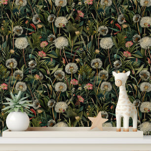 Paardebloem Forest Bloemen Patroon Behang