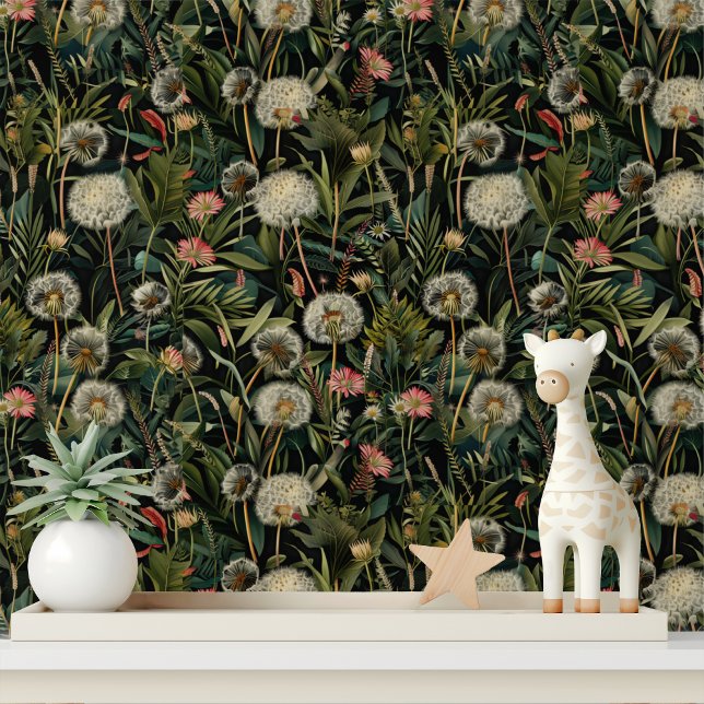 Paardebloem Forest Bloemen Patroon Behang (Creator heeft geüpload)