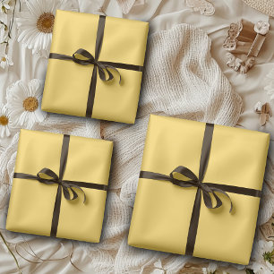 Paardebloem Geel Stevige Kleur   Klassiek   Elegan Inpakpapier Vel