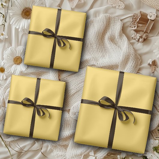 Paardebloem Geel Stevige Kleur | Klassiek | Elegan Inpakpapier Vel