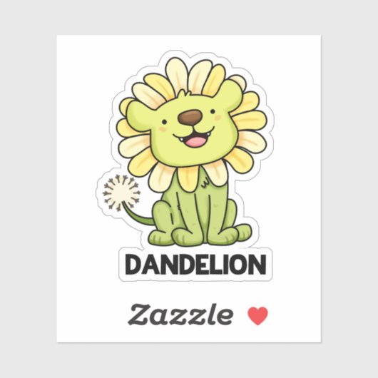 Paardebloem Grappige Leeuw Pun Sticker (Vel)