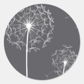 paardebloem grijs ronde sticker (Voorkant)