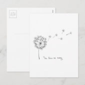 Paardebloem hand geïllustreerd grappige Valentijns Feestdagenkaart (Voorkant / Achterkant)