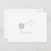 Paardebloem hand geïllustreerd grappige Valentijns Feestdagenkaart (Voorkant / Achterkant)