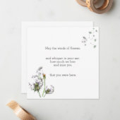 Paardebloem Herinnering Notitiekaartje (Voorkant / Achterkant in situ)