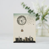 Paardebloem Hete Luchtballon Briefkaart (Staand voorkant)