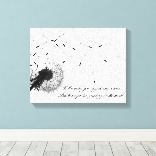 Paardebloem Inspiratie Canvas Print (Insitu (Houten vloer))